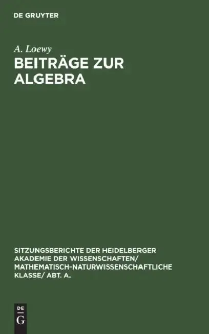 Cover of Beiträge Zur Algebra