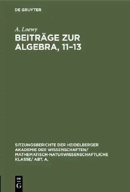 Cover of Beiträge Zur Algebra, 11-13