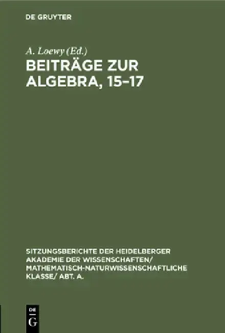 Cover of Beiträge Zur Algebra, 15-17