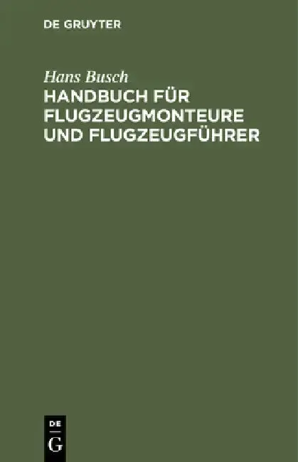 Cover of Handbuch Für Flugzeugmonteure Und Flugzeugführer