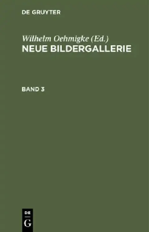 Cover of Neue Bildergallerie. Band 3