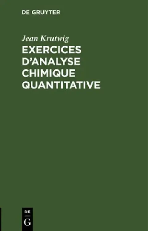 Cover of Exercices d'Analyse Chimique Quantitative