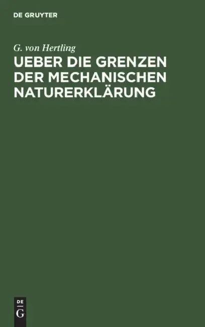 Cover of Ueber Die Grenzen Der Mechanischen Naturerklärung