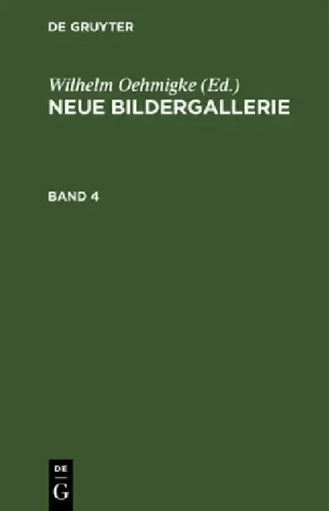 Cover of Neue Bildergallerie. Band 4