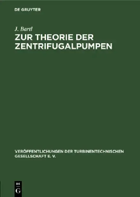 Cover of Zur Theorie Der Zentrifugalpumpen