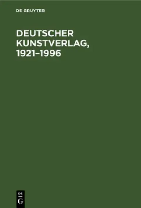 Cover of Deutscher Kunstverlag, 1921-1996