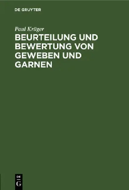 Cover of Beurteilung Und Bewertung Von Geweben Und Garnen
