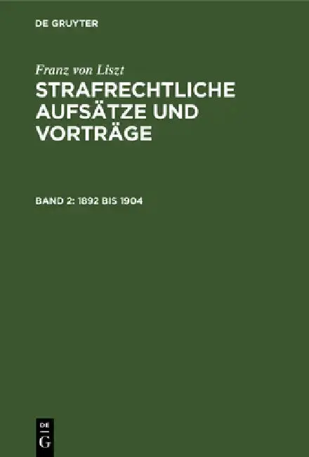Cover of 1892 Bis 1904