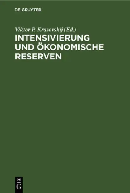 Cover of Intensivierung Und Ökonomische Reserven