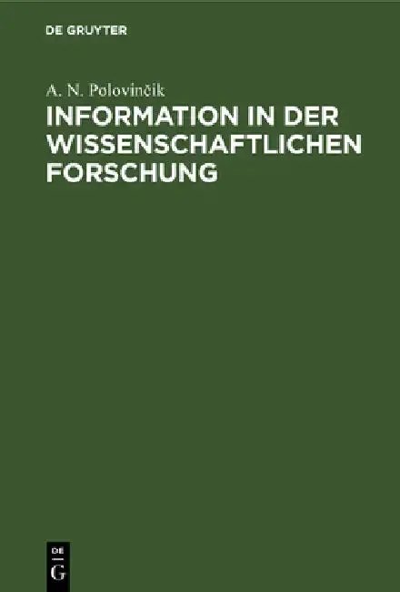 Cover of Information in Der Wissenschaftlichen Forschung