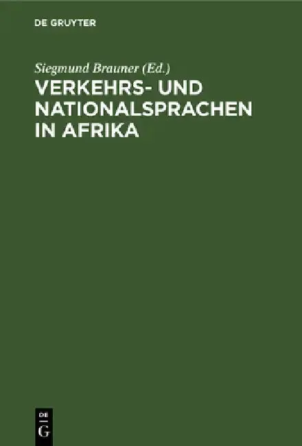 Cover of Verkehrs- Und Nationalsprachen in Afrika
