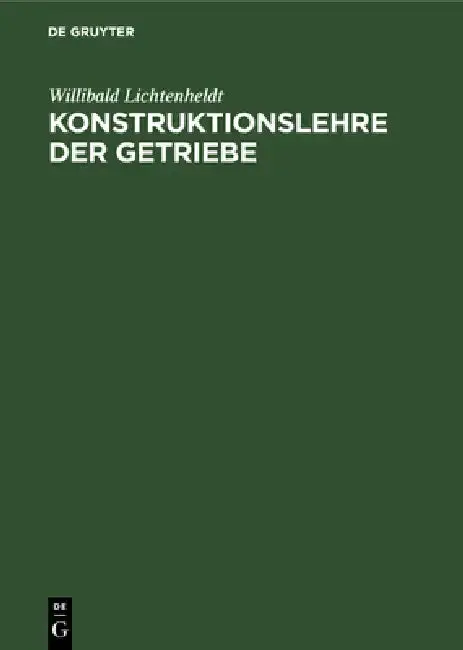 Cover of Konstruktionslehre Der Getriebe