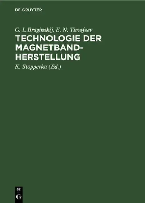 Cover of Technologie Der Magnetbandherstellung