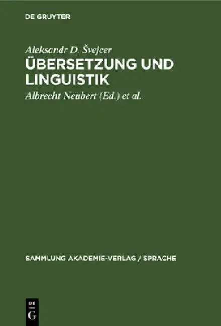 Cover of Übersetzung Und Linguistik