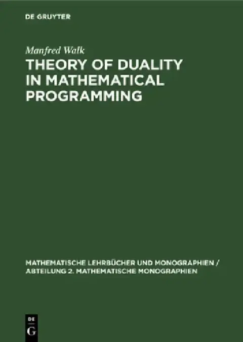 Cover of Theory of Duality in Mathematical Programming