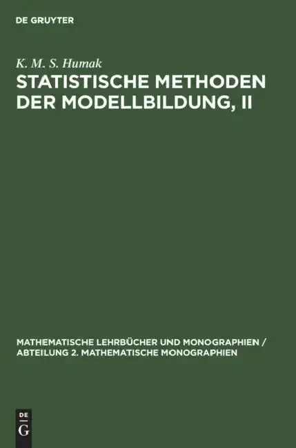Cover of Statistische Methoden Der Modellbildung, II