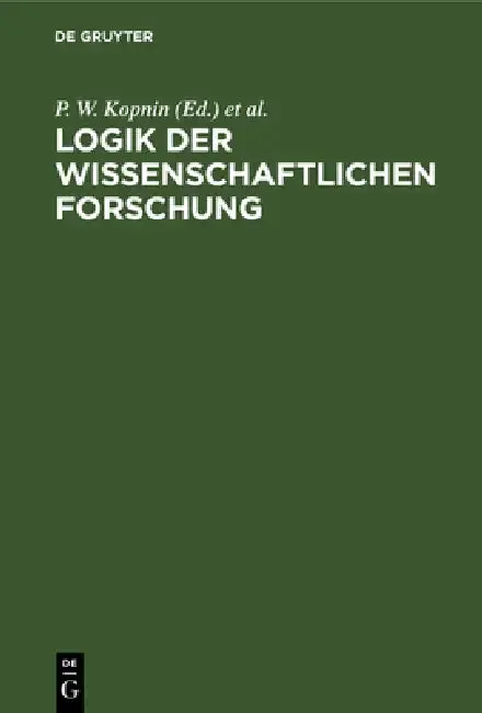 Cover of Logik Der Wissenschaftlichen Forschung