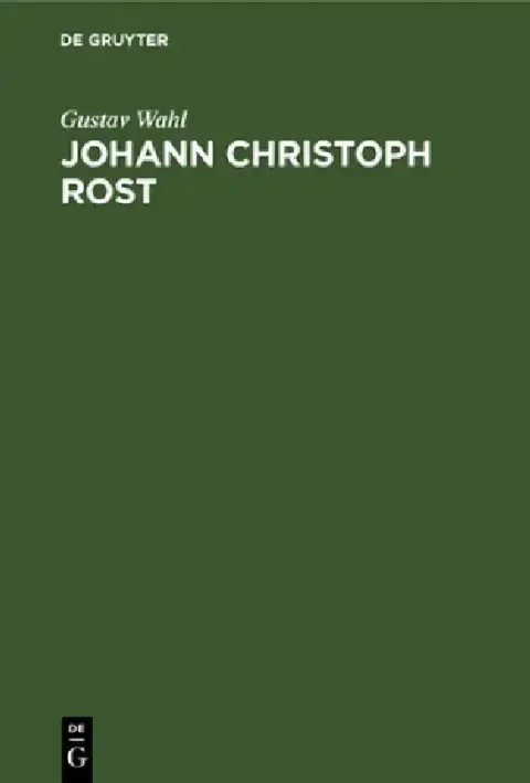 Cover of Johann Christoph Rost