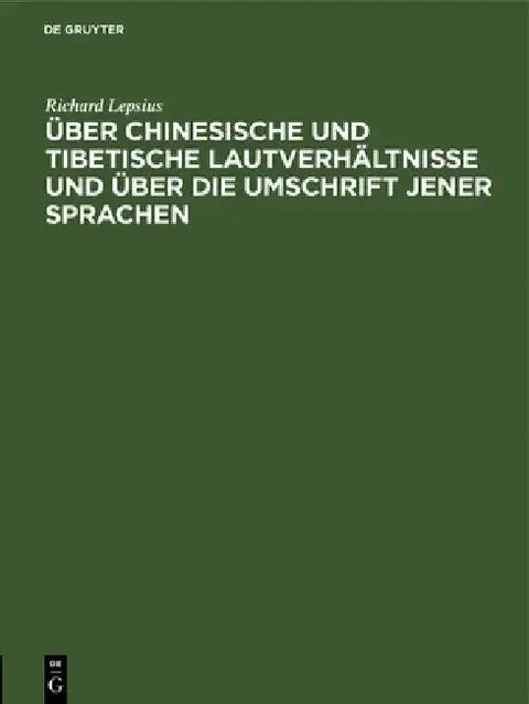 Cover of Über Chinesische Und Tibetische Lautverhältnisse Und Über Die Umschrift Jener Sprachen