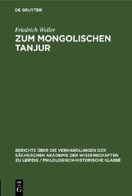Cover of Zum Mongolischen Tanjur