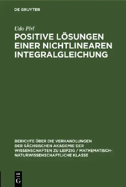 Cover of Positive Lösungen Einer Nichtlinearen Integralgleichung