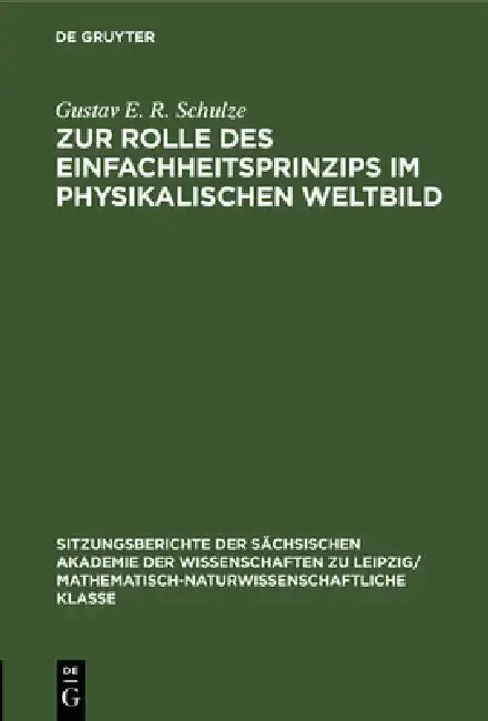 Cover of Zur Rolle Des Einfachheitsprinzips Im Physikalischen Weltbild