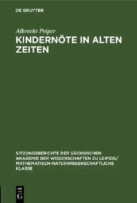Cover of Kindernöte in Alten Zeiten
