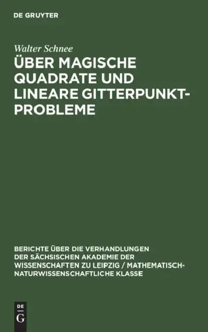 Cover of Über Magische Quadrate Und Lineare Gitterpunktprobleme