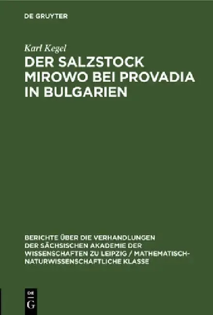 Cover of Der Salzstock Mirowo Bei Provadia in Bulgarien