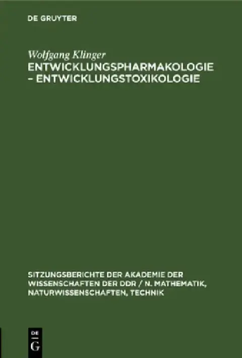Cover of Entwicklungspharmakologie - Entwicklungstoxikologie