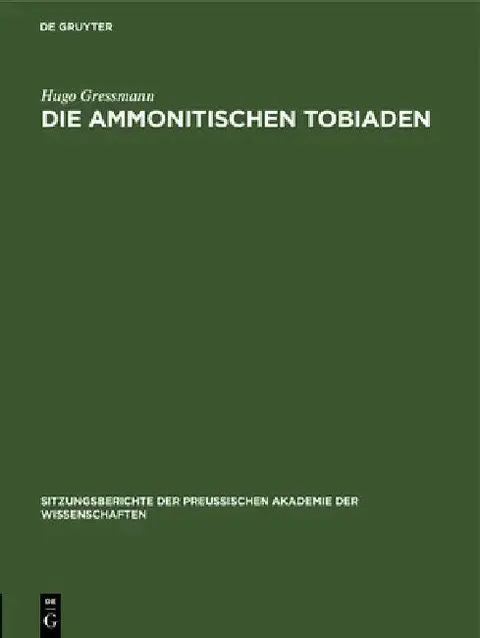 Cover of Die Ammonitischen Tobiaden