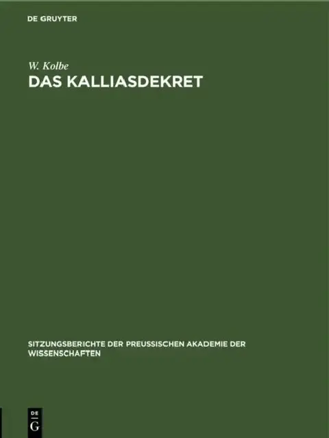Cover of Das Kalliasdekret