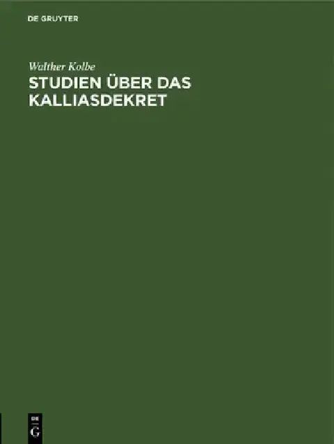 Cover of Studien Über Das Kalliasdekret