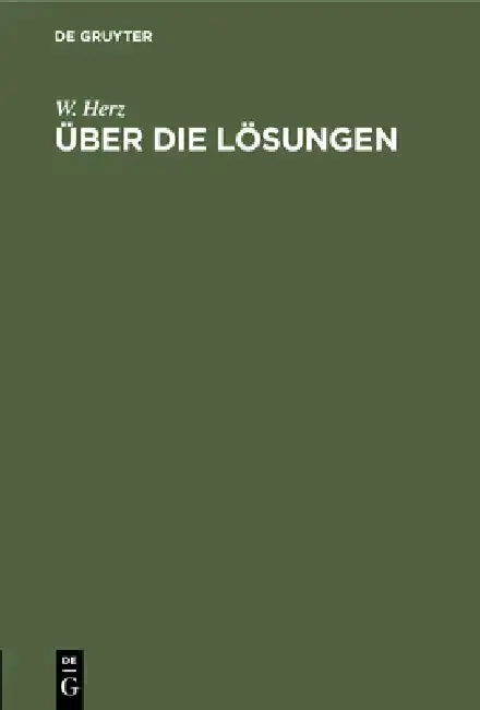Cover of Über Die Lösungen