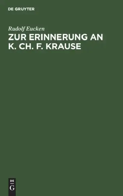 Cover of Zur Erinnerung an K. Ch. F. Krause