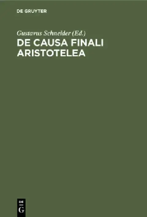 Cover of de Causa Finali Aristotelea