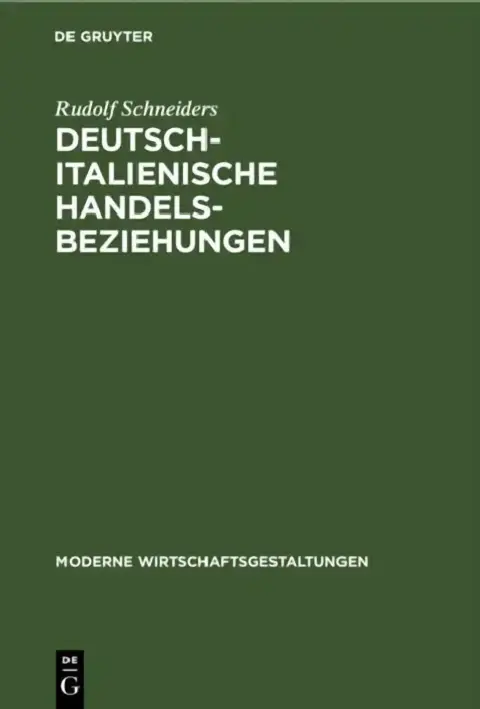Cover of Deutsch-Italienische Handelsbeziehungen