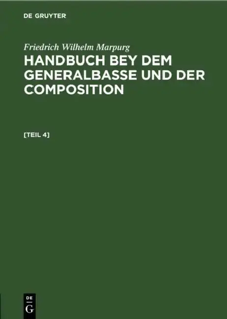 Cover of Anhang zum Handbuche bey dem Generalbasse und der Composition
