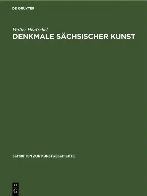 Cover of Denkmale Sächsischer Kunst