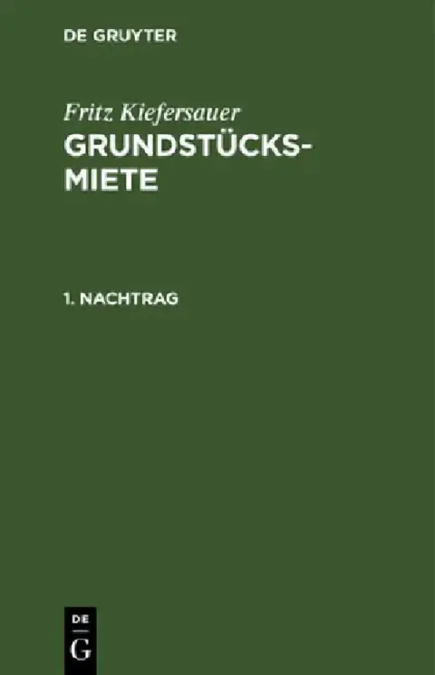 Cover of Nachtrag 1.
