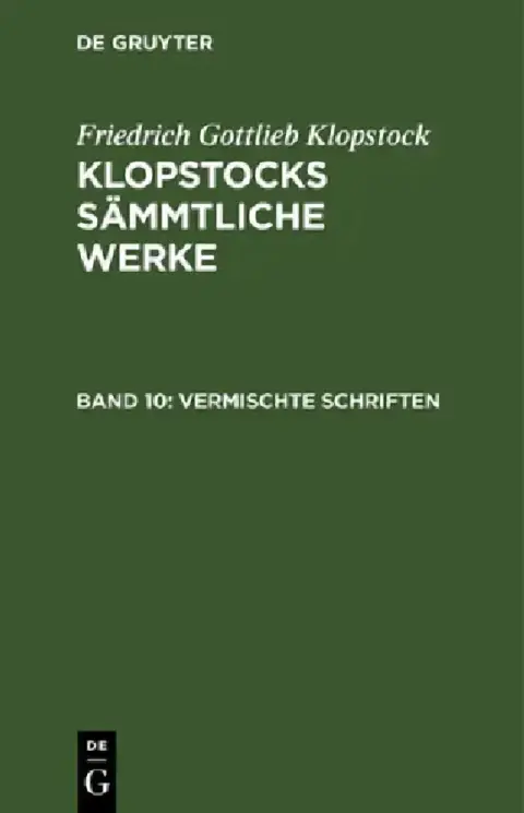 Cover of Vermischte Schriften