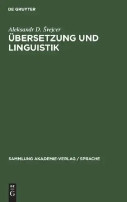 Cover of Übersetzung Und Linguistik