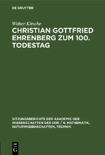 Cover of Christian Gottfried Ehrenberg Zum 100. Todestag
