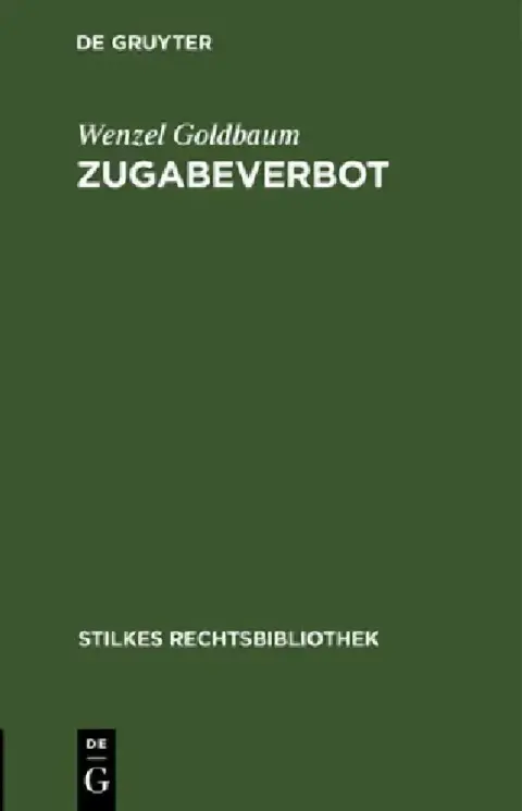 Cover of Zugabeverbot