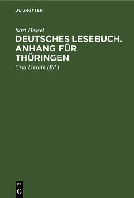 Cover of Deutsches Lesebuch. Anhang Für Thüringen