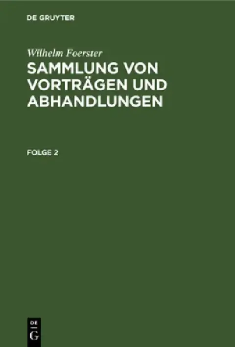 Cover of Wilhelm Foerster
