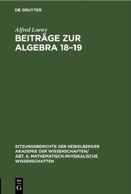 Cover of Beiträge Zur Algebra 18-19