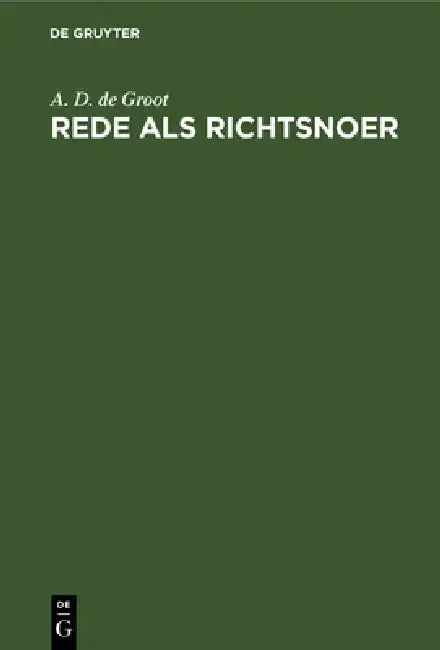 Cover of Rede als richtsnoer