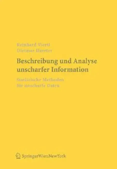 Cover of Beschreibung Und Analyse Unscharfer Information