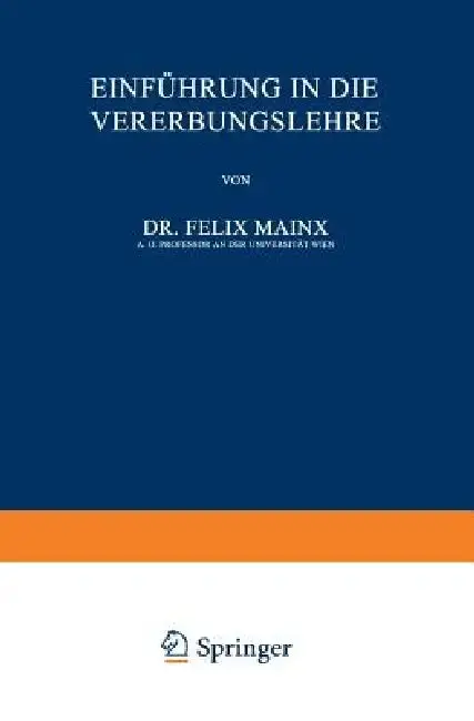 Cover of Einführung in Die Vererbungslehre